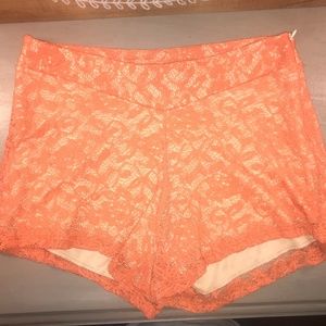 Orange Lace Shorts